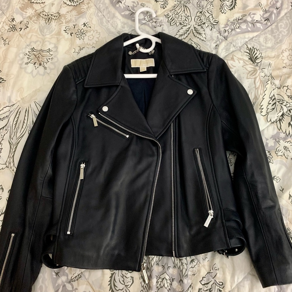 Michael Kors Leather Moto Jacket